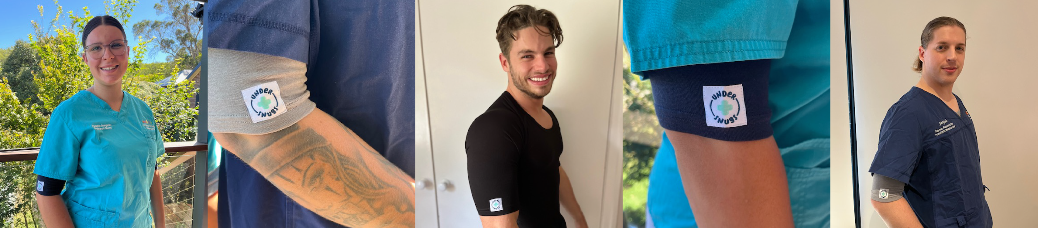 Photos of some of our happy customers wearing their Under Snugs